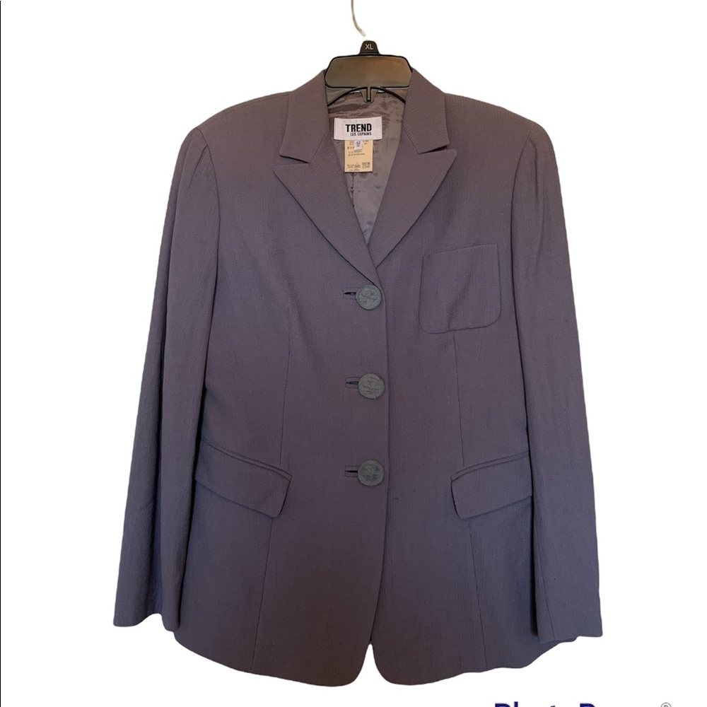 VTG Women’s Trend Les Copains Purple Gray Blazer Wool Rayon EUR Size 42 US 6